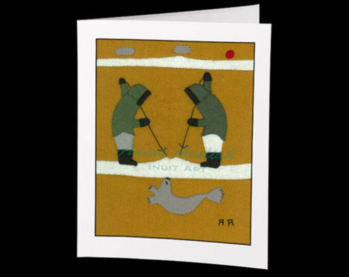 Inuit Greeting Card #4 "The Hunters" by Annie Aculiak