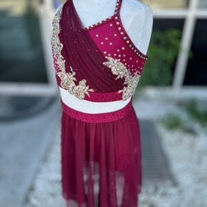 Navy Gold and Burgundy Mulan Inspired Lyrical Costume