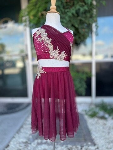 Maroon Dance Costume Etsy