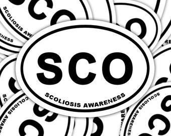 Adesivo de conscientização sobre escoliose, decalque de maratona de escoliose, adesivo de doença crônica