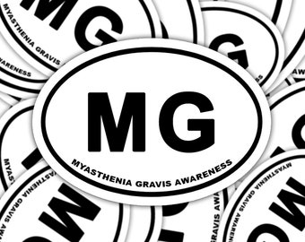 Myasthenia Gravis bewustzijn sticker, Myasthenia Gravis marathon sticker, chronische ziekte sticker sticker