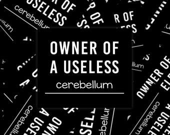 Owner Of A Useless Cerebellum Sticker, Chiari Malformation Awareness Sticker, Chronic Illness Humor