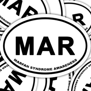 Marfan Syndrome Awareness Sticker, Marfan Syndrome Marathon Decal, Chronic Illness Decal Sticker