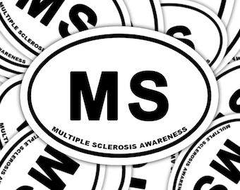 Multiple sclerose bewustzijn sticker, multiple sclerose marathon sticker, chronische ziekte sticker sticker