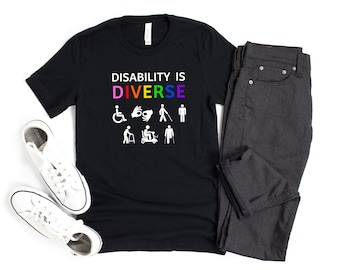 Disability Is Diverse Rainbow/LGBT Pride T-shirt, Disability Pride, Disability Awareness, Disability Shirt, Queer & Disabled