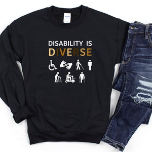 Disability Is Diverse Skin Tones Crewneck Sweatshirt, Disability Pride, Disability Awareness, Disabled Pride Sweatshirt