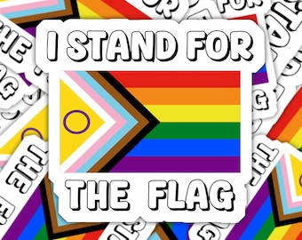 I Stand For The Flag Intersex Progress Pride Sticker, Intersex Progress Flag, Intersex Progress Decal Sticker, LGBT Pride Sticker
