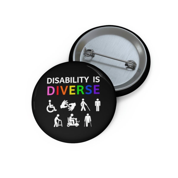 Disability Is Diverse Rainbow/LGBT Pride Pin Button, Disability Pride, Disability Awareness, Disability Pin, Queer & Disabled