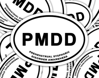 Adesivo per la consapevolezza del disturbo disforico premestruale, adesivo per maratona PMDD, adesivo per decalcomania di malattia cronica