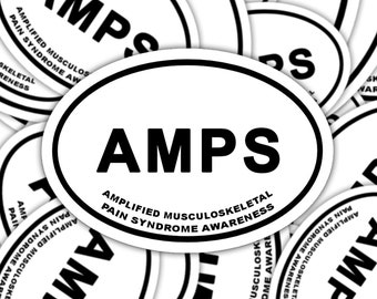 AMPS Awareness Sticker, Amplified Musculoskeletal Pain Syndrome Marathon Decal, Chronic Illness Decal Sticker