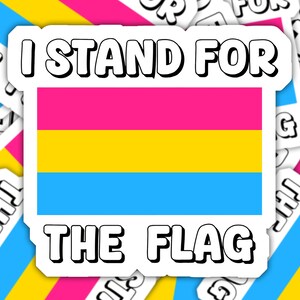 I Stand For The Flag Pansexual Pride Sticker, Pansexual Flag, Pride Flag, Pansexual Decal Sticker, LGBT Pride Sticker