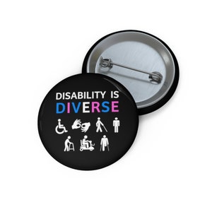 Disability Is Diverse Gender/Trans Pride Pin Button, Disability Awareness, Disability Pride, Queer & Disabled, Disabled Pride Pin