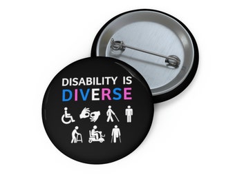 Niepełnosprawność to różnorodność Gender/Trans Pride Pin Button, świadomość niepełnosprawności, Disability Pride, Queer & Disabled, Disabled Pride Pin