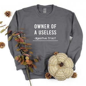 Owner Of A Useless Digestive Tract Crewneck Sweatshirt, IBD Awareness, Gastroparesis Awareness, Crohn’s Disease Awareness