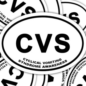 Cyclical Vomiting Syndrome Awareness Sticker, CVS Marathon Decal, Chronic Illness Decal Sticker