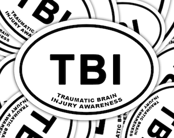 Adesivo per la consapevolezza delle lesioni cerebrali traumatiche, adesivo per maratona TBI, adesivo per decalcomanie per malattie croniche