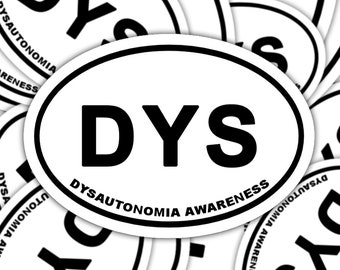 Dysautonomia bewustzijn sticker, dysautonomia marathon sticker, chronische ziekte sticker sticker
