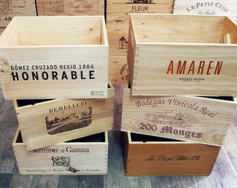 Lotto di 6 scatole di legno spagnole per vino