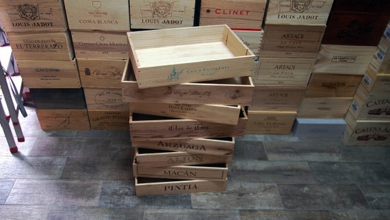 Genuine French Wooden Wine Crate – Half Size With Lid | Vintage Storage Box, Rustic Decor