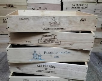 5 rustieke houten wijnkrattrays | Geüpcycled opbergdozen