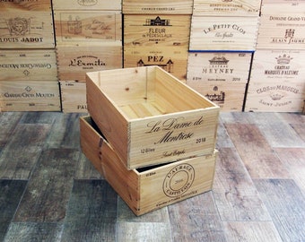 Lote de 2 cajas de vino de madera de 12 botellas (Francia)