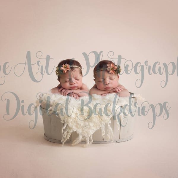 Newborn Twins Bucket Photography Background, Newborn Baby Digital Backdrop, Vintage Photo Scene Backdrops, Baby Girl & Boy Bucket Photo Prop