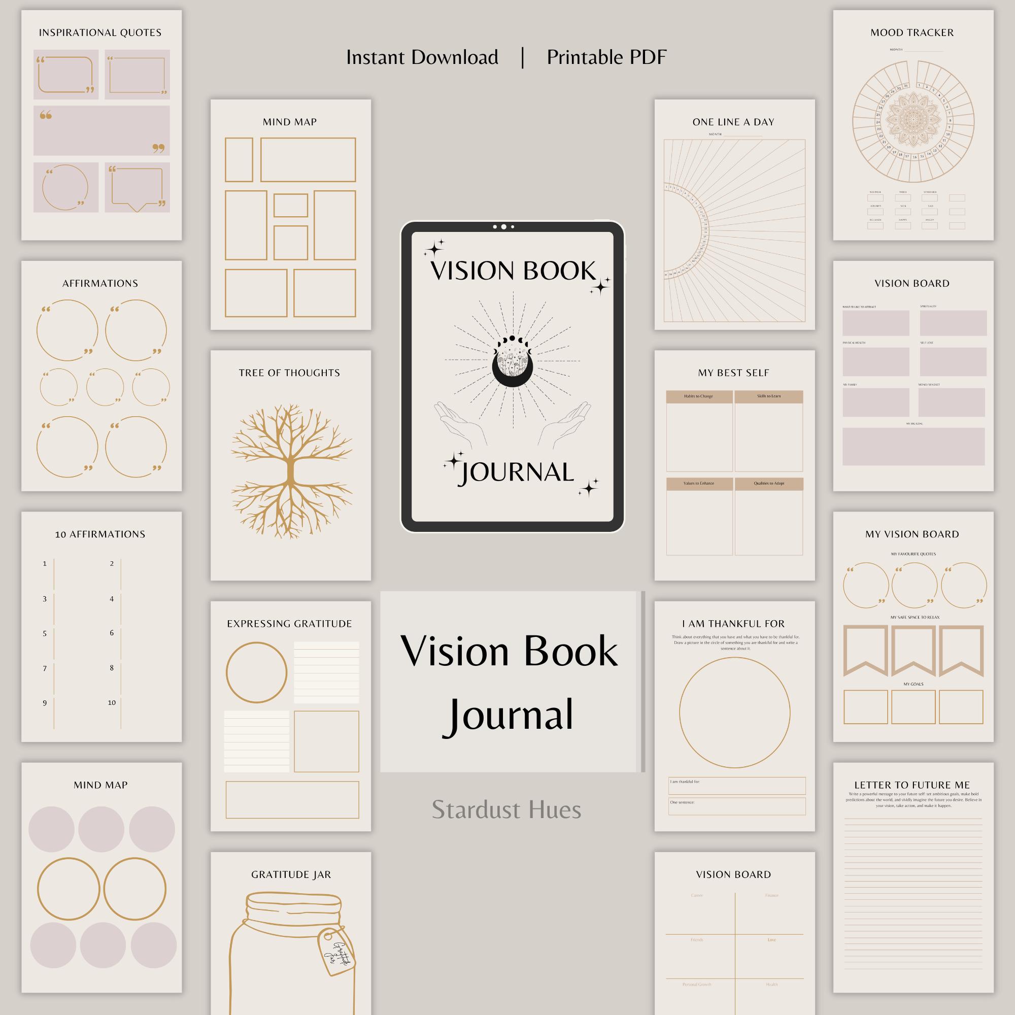 Printable Vision Book Journal: Manifestation Planner (PDF) - Etsy