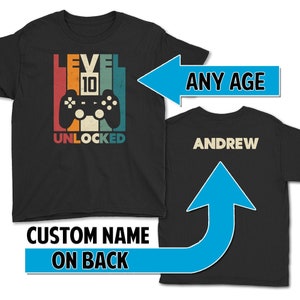 Camisa de cumpleaños de jugador, fiesta de cumpleaños de jugador, camisa de jugador personalizada, camisa de juego, cumpleaños de videojuegos, jugador personalizado, amante de los juegos, niños