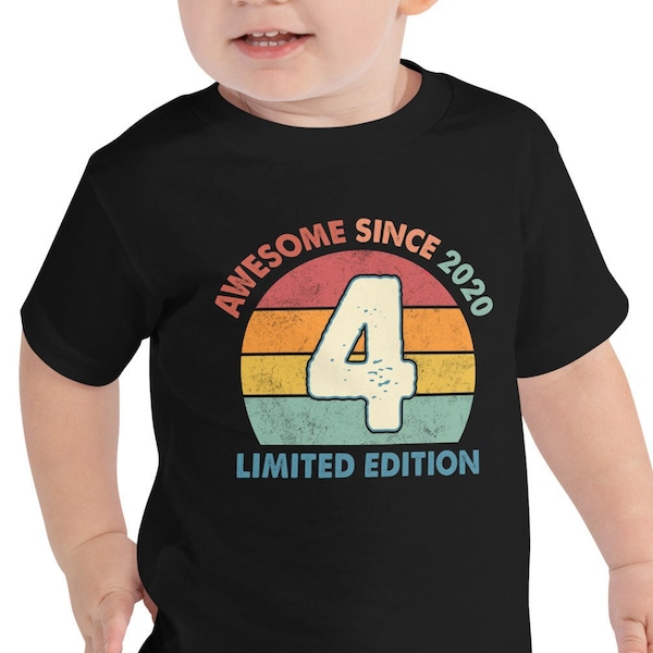 Impressionnant depuis 2020, chemise 4e anniversaire, bonjour quatre, 4e anniversaire, quatrième anniversaire, chemise j'ai 4 ans, chemise d'anniversaire de quatre ans, t-shirt 2020