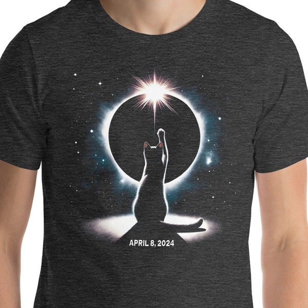 Cat Solar Eclipse Shirt, April 8 2024, Total Solar Eclipse Watching Tee, Solar Eclipse Souvenir Gift, Feline Lover, Family Astronomy Gift