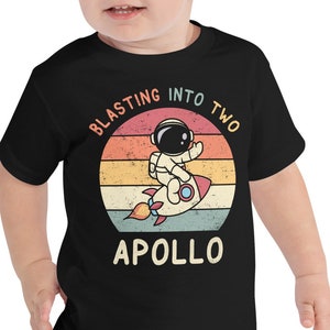 Blasting Into Two, 2nd Birthday Rocketship, Space Birthday Shirt, Custom Name Personalized, Second Birthday Outer Space Shirt, Two The Moon