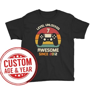 Camisa de 7º cumpleaños, Camisa de 8º cumpleaños, Camisa de 9º cumpleaños, Regalo de juego, Cumpleaños de jugador, Fiesta de videojuegos, Jugador personalizado, Cumpleaños personalizado