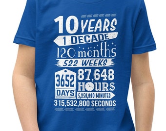 10th Birthday Shirt, Birthday Countdown, Tenth Birthday, 10 Years Old, Birthday Boy, Birthday Girl, Birthday Party, Double Digits, Awesome