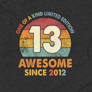 Awesome Since 2013, 12th Birthday Shirt, 12 Year Old Birthday, Vintage 2013 Shirt, Level 12 Unlocked, Twelfth Birthday, Kids Birthday Gift