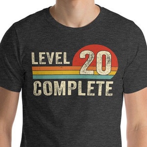 Level 20 Complete, 20th Anniversary Gifts for Him and Her, 20 Years Wedding Anniversary Shirt for Husband and Wife, 20th Wedding Anniversary