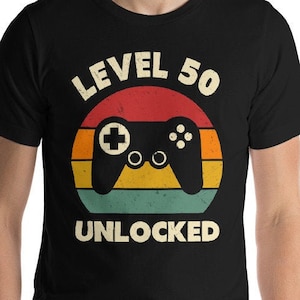 50. Geburtstagsshirt, 50. Geburtstagsgeschenk, Level 50 Freigeschaltet, 50 Jahre alt, Videospiel Geschenke, Gaming, Gamer GeburtstagSparty, Videospiel Shirt