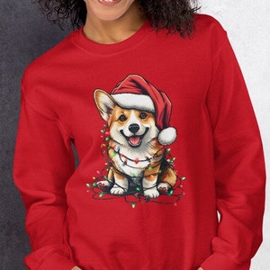 Corgi christmas online lights sweatshirt
