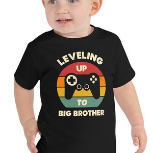 Leveling Up To Big Brother, Big Brother Shirt, Geschenk für neuen Bruder, Brother Ankündigung, Big Brother to Be, Big Bro Shirt, Kleinkind Shirt