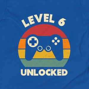 6th Birthday Shirt, Birthday Boy, Sixth Birthday, 6 Years Old, Gaming Gift, Level 6 Unlocked, 6th Birthday Party, Video Game, Turning 6, Six