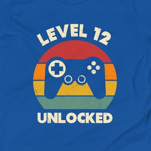 Level 12 Unlocked, 12th Birthday Shirt, 12th Birthday Gift, 12 Years Old Birthday Party, Twelve Birthday, Video Game Shirt, Gamer Boy Girl
