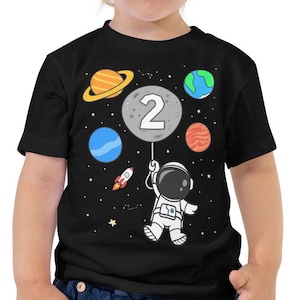 2nd Birthday Shirt, Astronaut Birthday, Outer Space, Second Birthday, Two the Moon, Boys Girls Birthday Shirt, Toddler Birthday, Astronomy