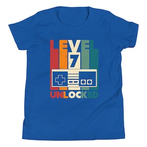 7th Birthday Shirt, Gaming Shirt, Seventh Birthday, Gaming Gift, Gamer Birthday, Level 7 Unlocked, Old School Gamer, Video Game Party, Nes