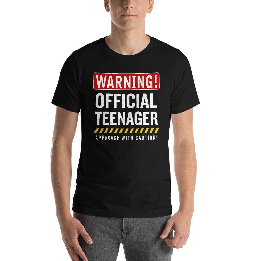 Birthday Gift Thirteen Year Old Boy Warning Official Teen Thirteen Birthday 13th Birthday Boys Official Teenager Shirt