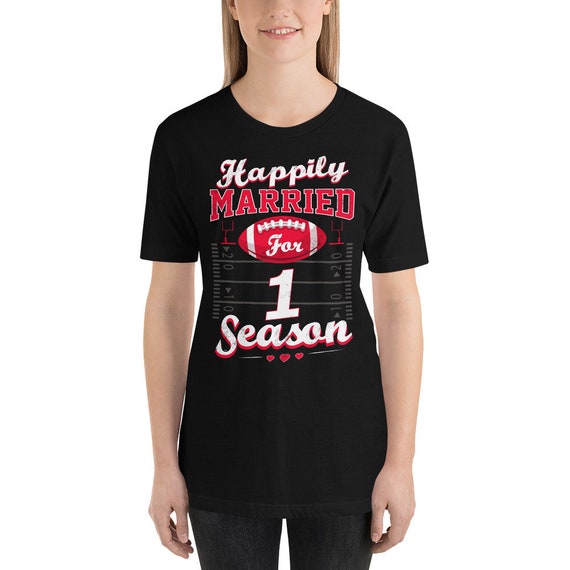 1 Years Wedding Anniversary T-Shirt Football Couple Gift 1 Years Wedding Anniversary T-Shirt Football Couple Gift