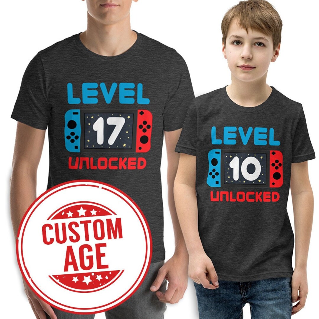 Birthday Shirt for Gamers, Level Unlocked Birthday Gift, Funny Video ...