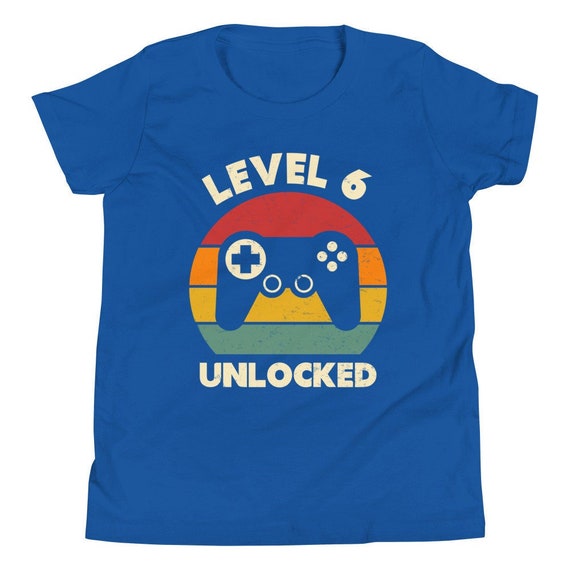 Level 6 Unlocked Gamer Shirt Sixth Birthday Party Gift Boy Level 6 Unlocked Gamer Shirt Sixth Birthday Party Gift Boy