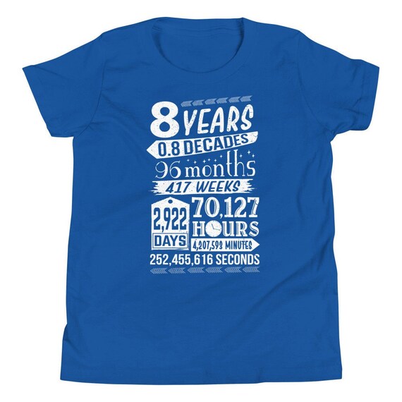 8th Birthday Shirt 8th Birthday Party Birthday Countdown 8 Years Old Eight Year Old Math Geek 8th Birthday Outfit Eighth Birthday Etsy UK