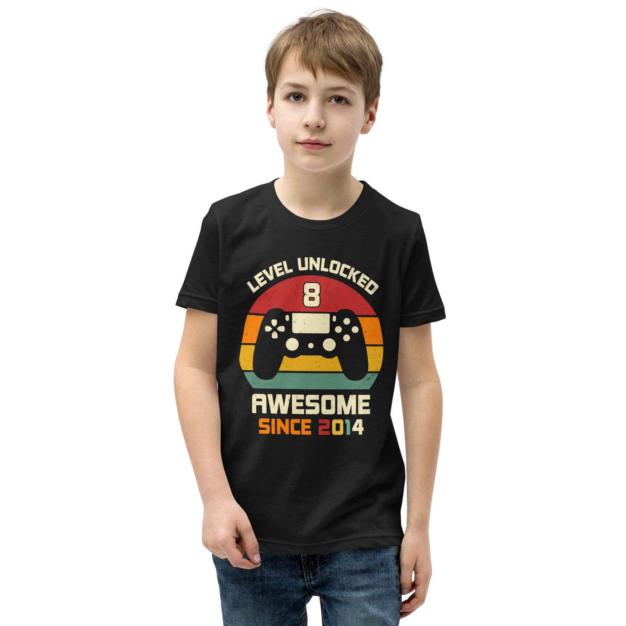 Eighth Birthday Boy Shirt Birthday Boy Level 8 Unlocked Shirt Gaming Boy Shirt Eighth Years Old Shirt 8th Birthday Boy Gamer Shirt