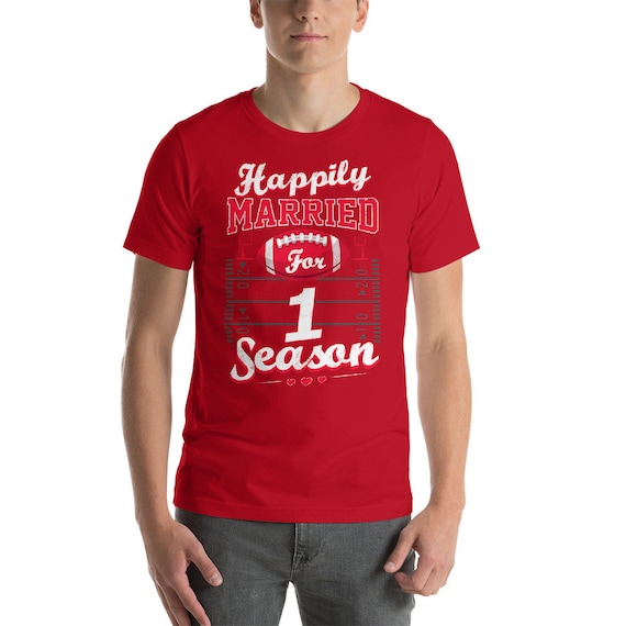 1 Years Wedding Anniversary T-Shirt Football Couple Gift 1 Years Wedding Anniversary T-Shirt Football Couple Gift