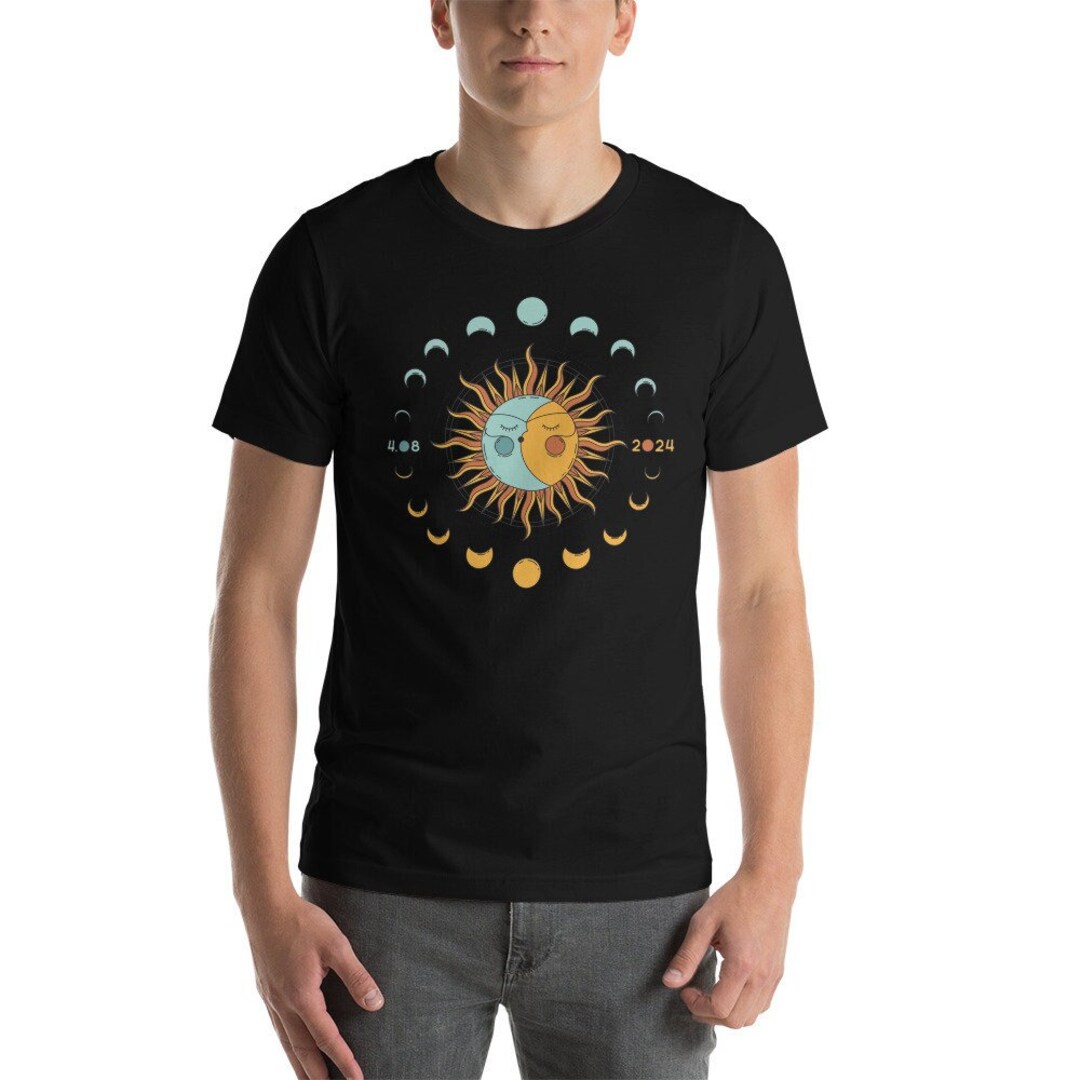 Total Solar Eclipse Shirt, 04-08-2024, Boho Retro Totality, Celestial ...